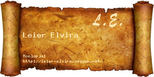 Leier Elvira névjegykártya